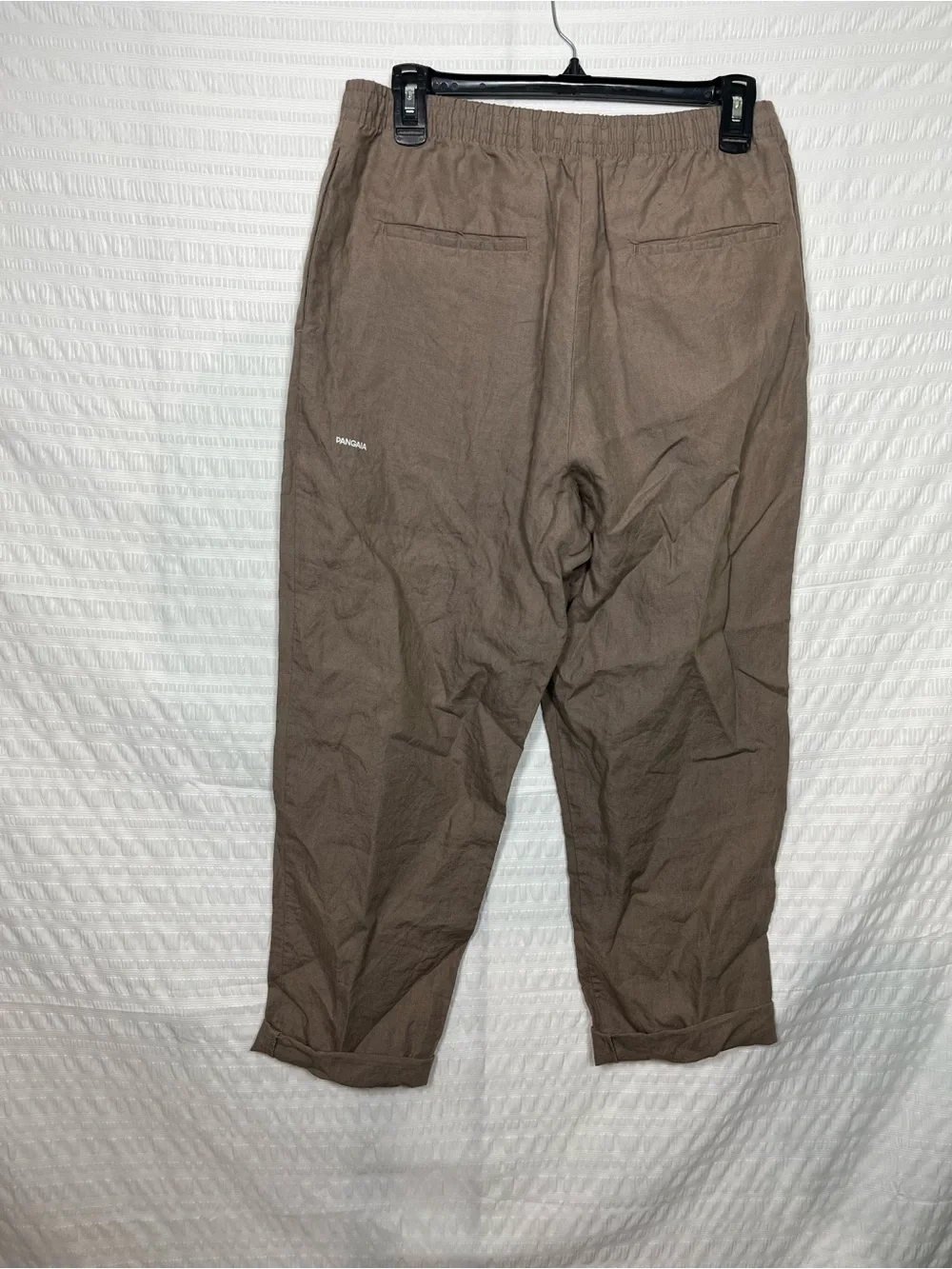 Pangaia Garterized Drawstring Track Pants in Brown Linen Size Medium